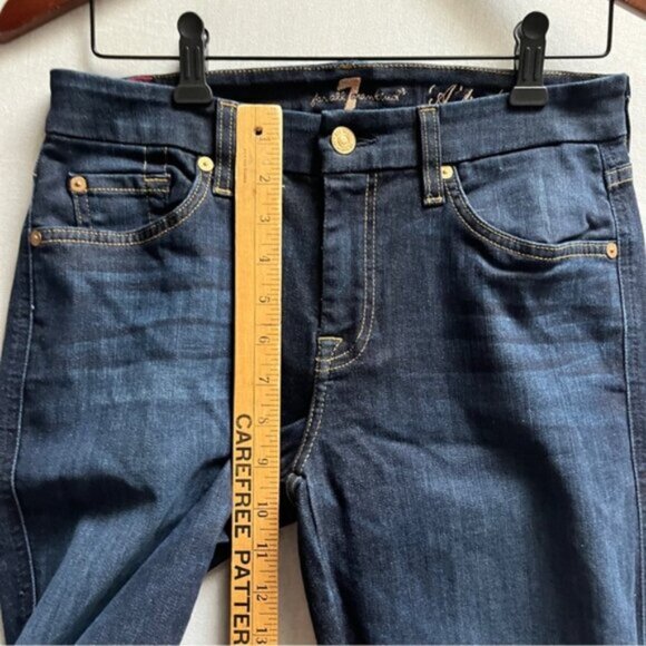 7 For All Mankind ‘A’ pocket Dark Blue Flare Bootcut Jeans Sz 28 - Picture 15 of 16